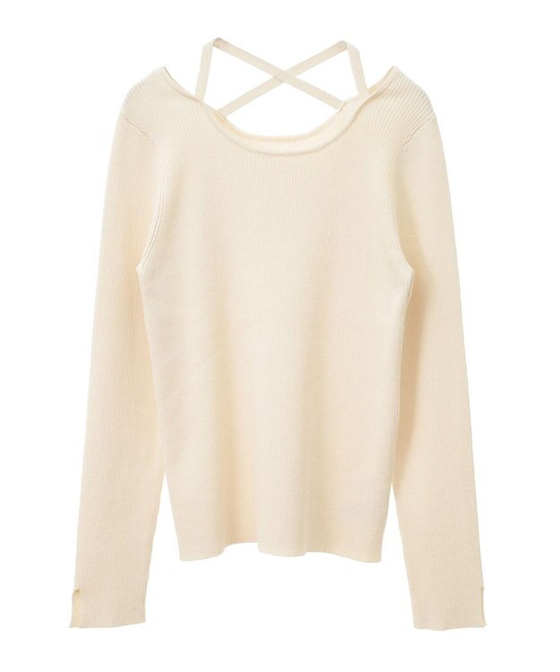 earth music&ecology ホルターネックプルオーバー Ivory