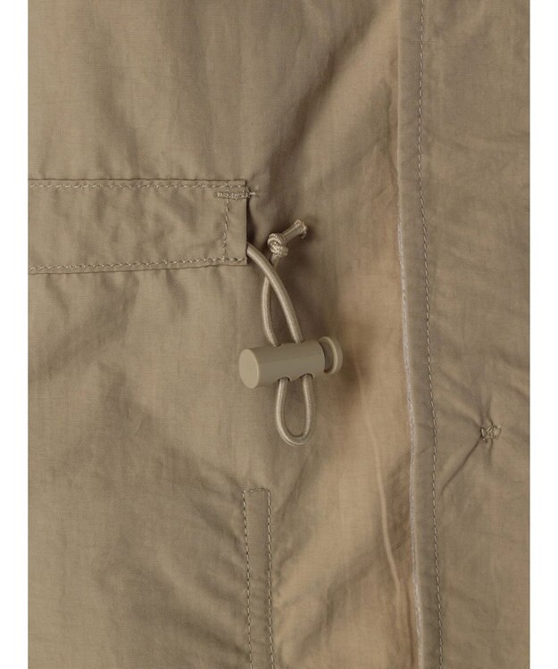 Green Parks ノーカラーミリタリーベスト Beige