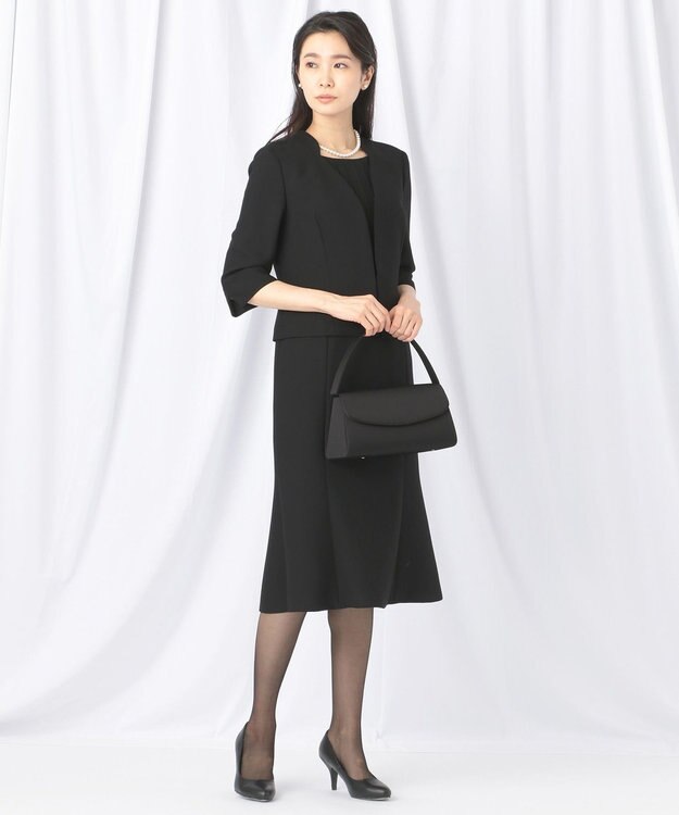 自由区 FORMAL 【前開きワンピース】ネルファータリンググログラン ジャケット+ワンピース ブラック系