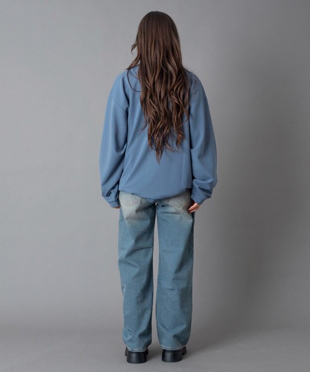 WEGO 【ユニセックス着用ITEM/ウエスト調整可】ストレートデニムパンツ デニム中濃色