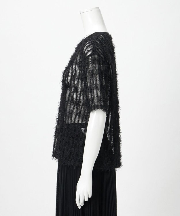 23区 【GOLD LABEL】フェザーチュール Tシャツ ブラック