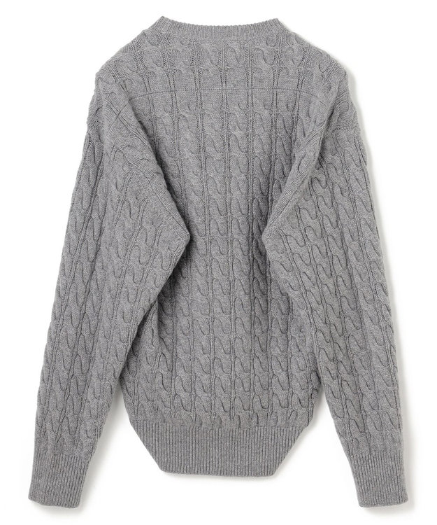 BEIGE， 【洗える】SEDONA / ウールカシミヤケーブルニット Gray