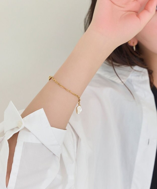 Phoebe <オンワード限定セット>スライヴパールネックレス×フロウラインメタルブレスレット ゴールド