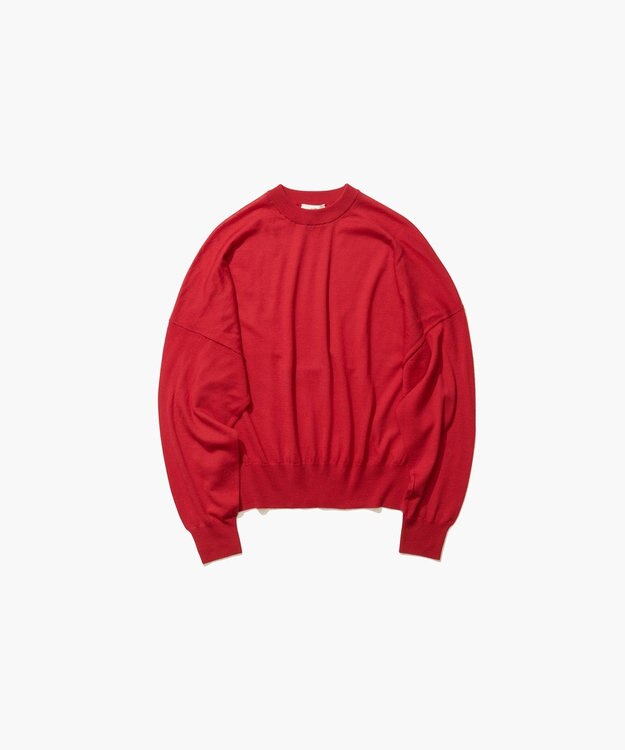 ATON SHEER WOOL | クルーネックセーター RED