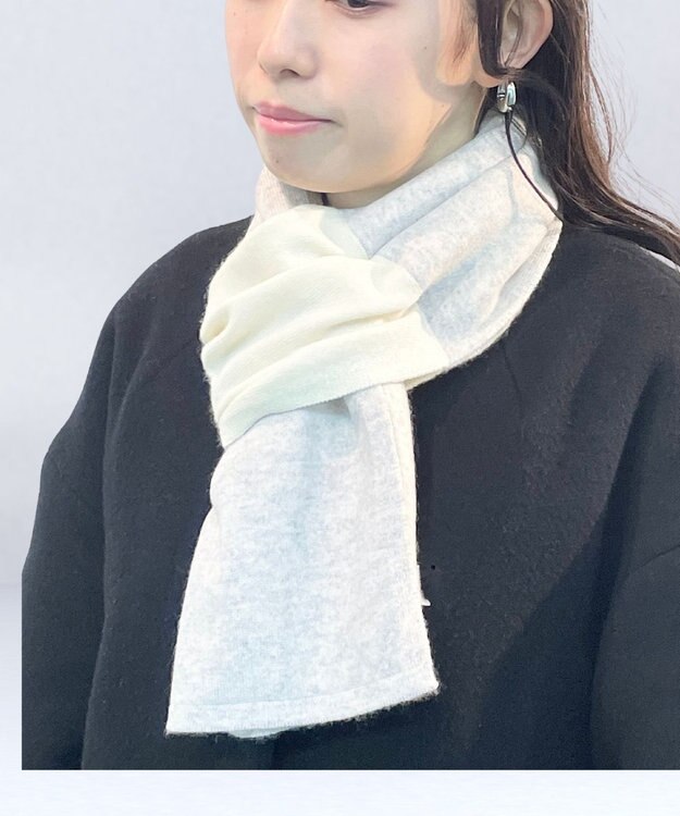 カシミヤ100%】両面使える ニットジャガードマフラー / MOONBAT