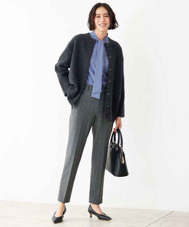 自由区 【洗える】ブークレーニット アウター スレート