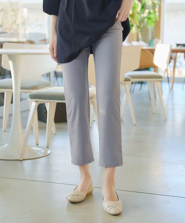 Tiaclasse 日本製デンビスリムストレートパンツ サックスグレー