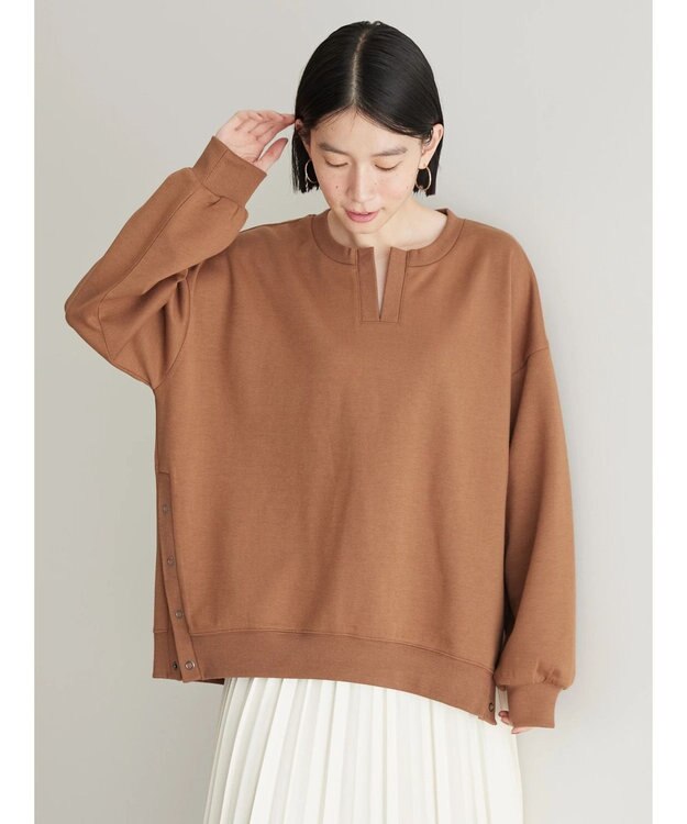 AMERICAN HOLIC カフタンサイドボタンポンチプルオーバー Camel