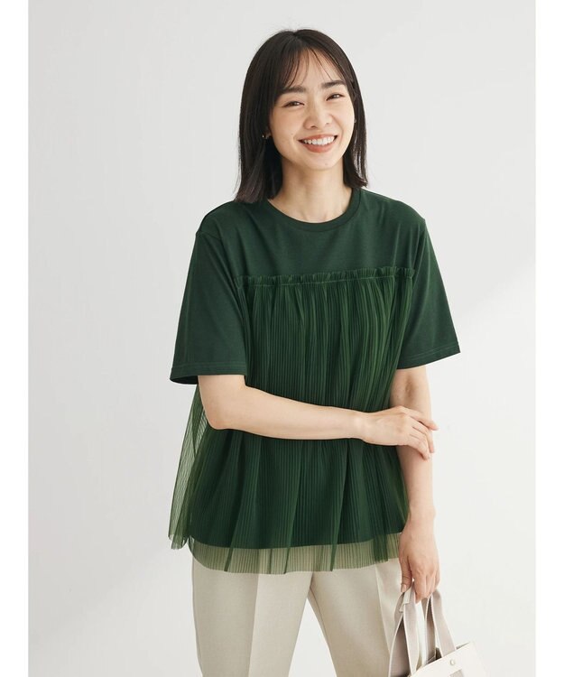 Green Parks プリーツチュールドッキングプルオーバー Green