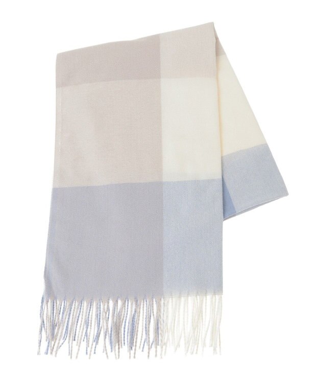 Green Parks カシミアライクストール Check Blue