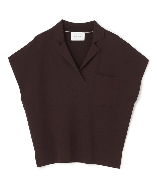 BEIGE， NADIA / ストレッチ スキッパーニット Bordeaux