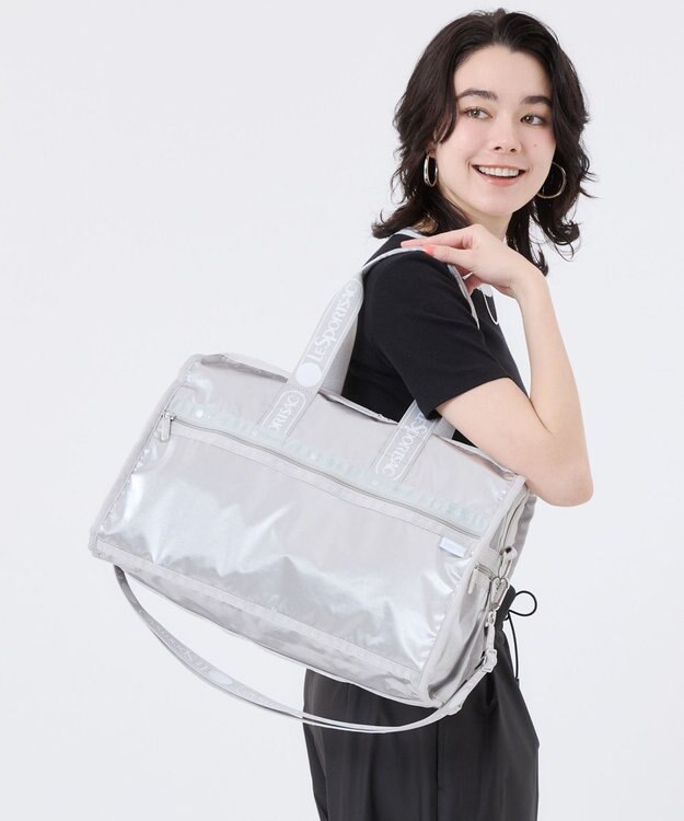 LeSportsac DELUXE MED WEEKENDER MH/ロゴジャガードシルバースナイデル ロゴジャガードシルバースナイデル