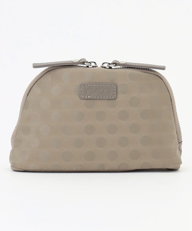 Y'SACCS ドットジャカード　コスメポーチ グレージュ