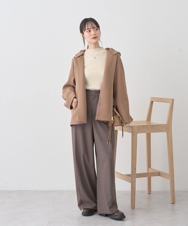 earth music&ecology 【2WAY】ウエストタブタックパンツ Check