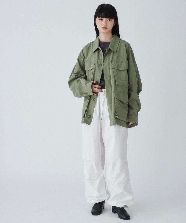 WEGO サイドスリットパラシュートパンツ ホワイト