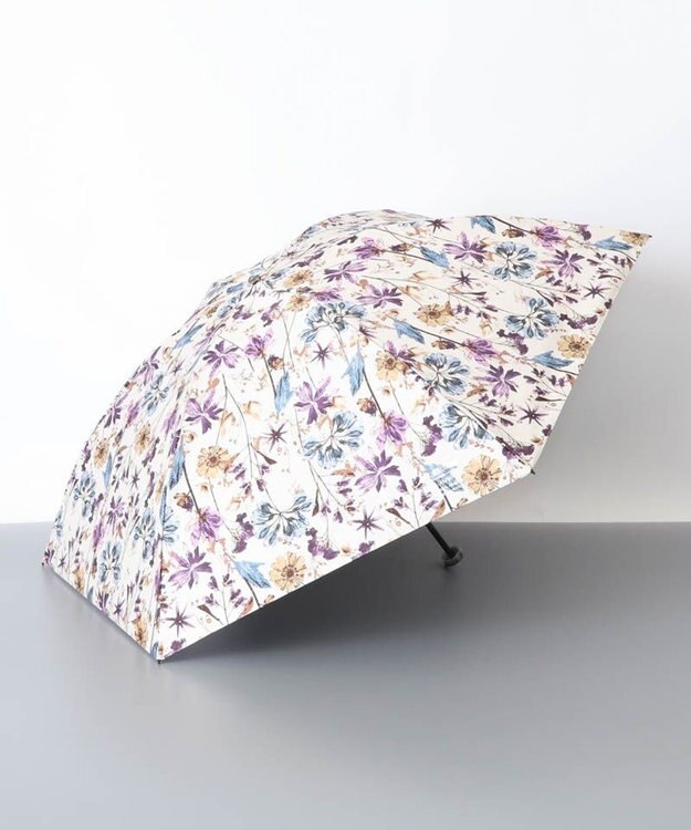 AURORA JILL STUART（ジル スチュアート）ボタニカル押し花オールシーズン傘（折りたたみ・ミニ傘） パープル