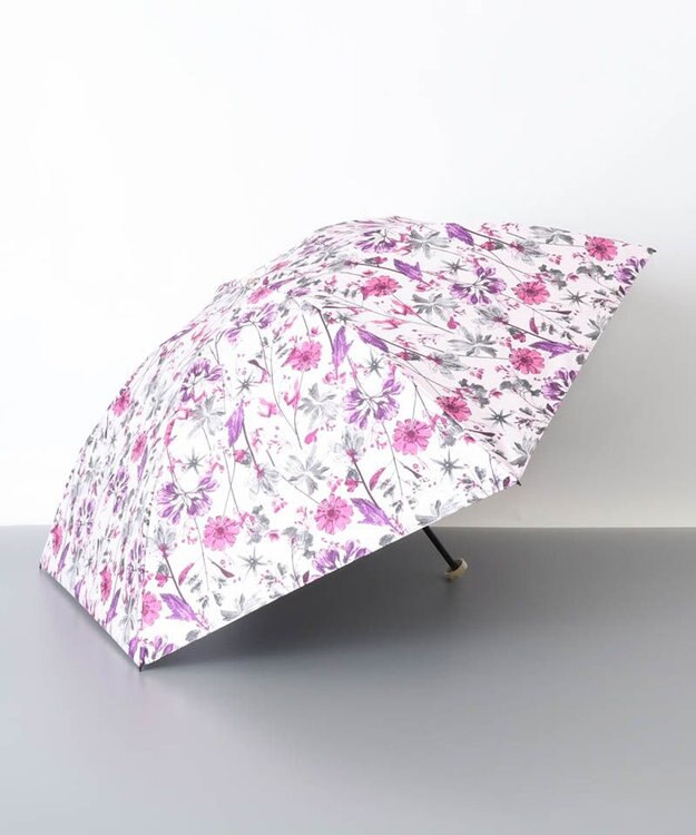 AURORA JILL STUART（ジル スチュアート）ボタニカル押し花オールシーズン傘（折りたたみ・ミニ傘） ピンク