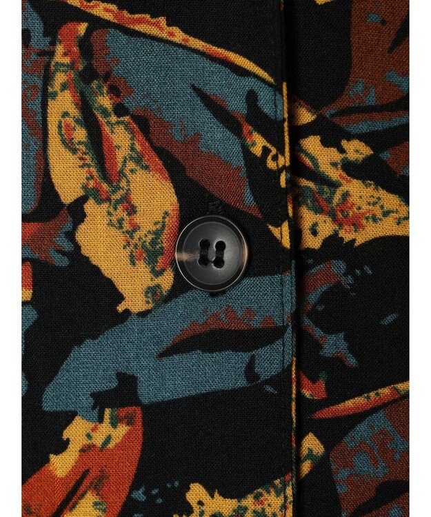 CRAFT STANDARD BOUTIQUE レーヨン柄プリントワイドシャツ Mustard