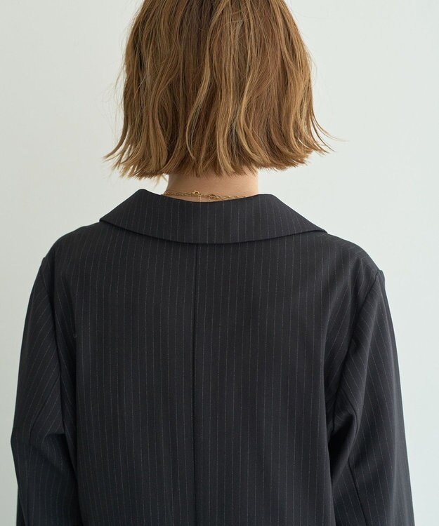 YECCA VECCA 2wayアシメデザインロングジャケット Stripe