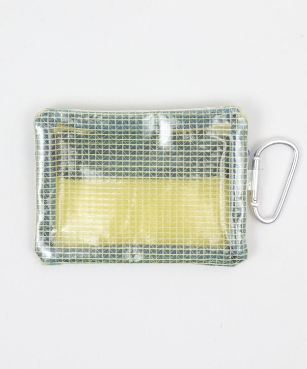 WEGO メッシュ配色クリアポーチ イエロー