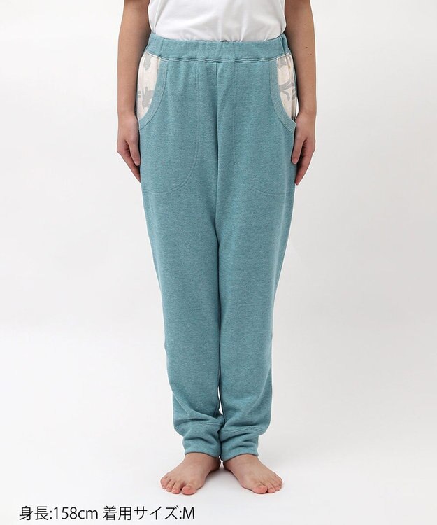 tsumori chisato SLEEP ツモリチサト ボトムス 10分丈 ルームウェア 綿100%(本体) レディース UOX586 /ワコール ブルー