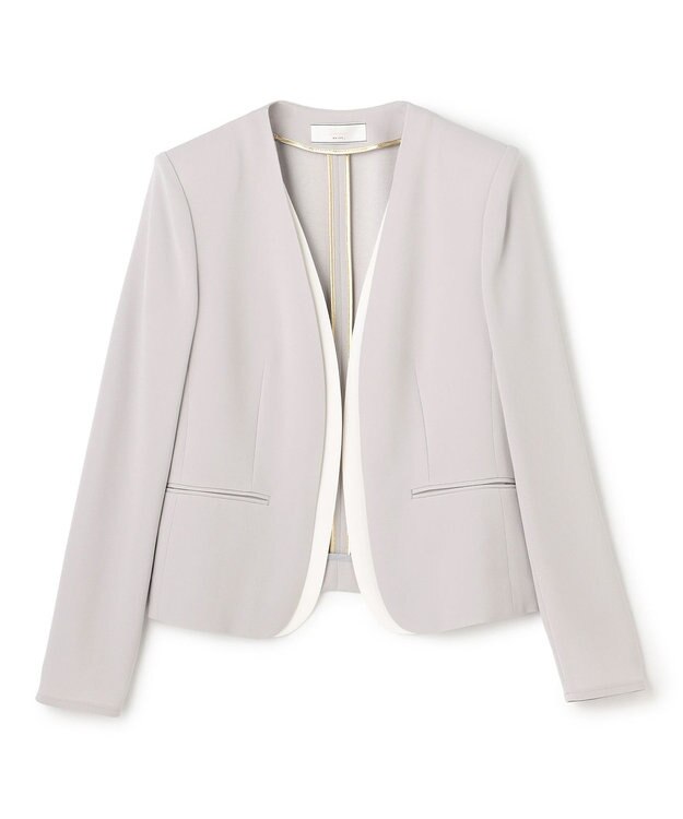 BEIGE， 【セットアップ対応】CINDY / ダブルカラージャケット L.Gray × White