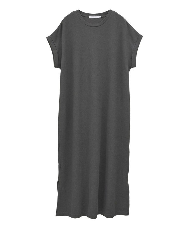 AMERICAN HOLIC ワッフルサイドスリット半袖ワンピース Charcoal Gray