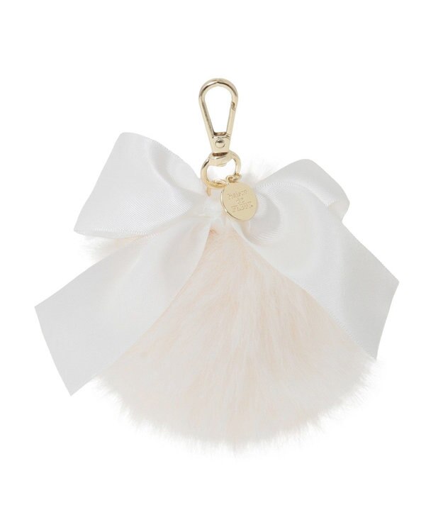 Maison de FLEUR フェイクファーポンポンチャーム White