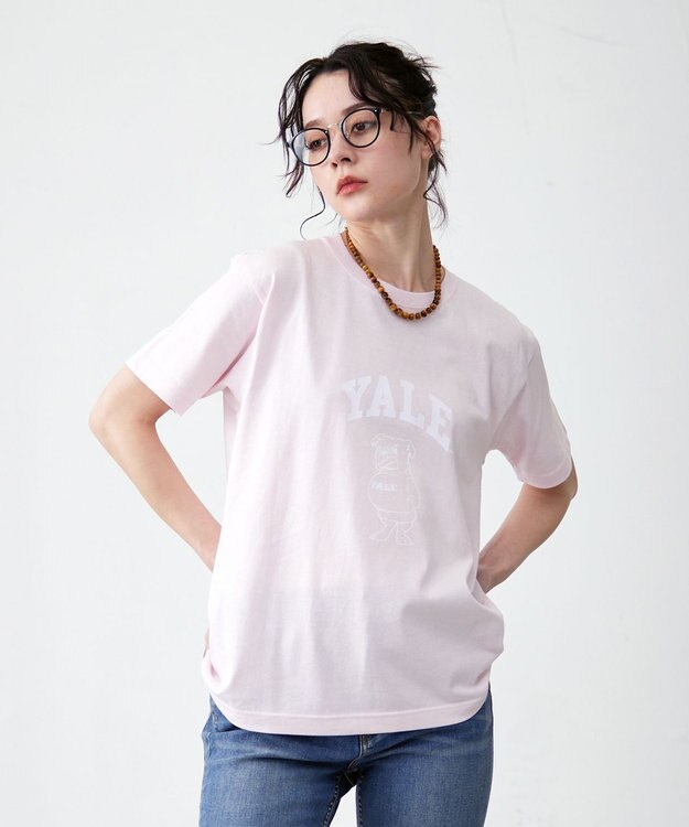 J.PRESS YORK STREET 【UNISEX】YALE × J.PRESS YORK STREET コラボTシャツ ピンク系