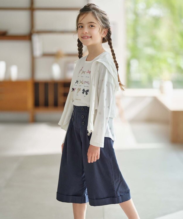 組曲 KIDS 【110-140㎝】Ruban Tシャツ オフホワイト系