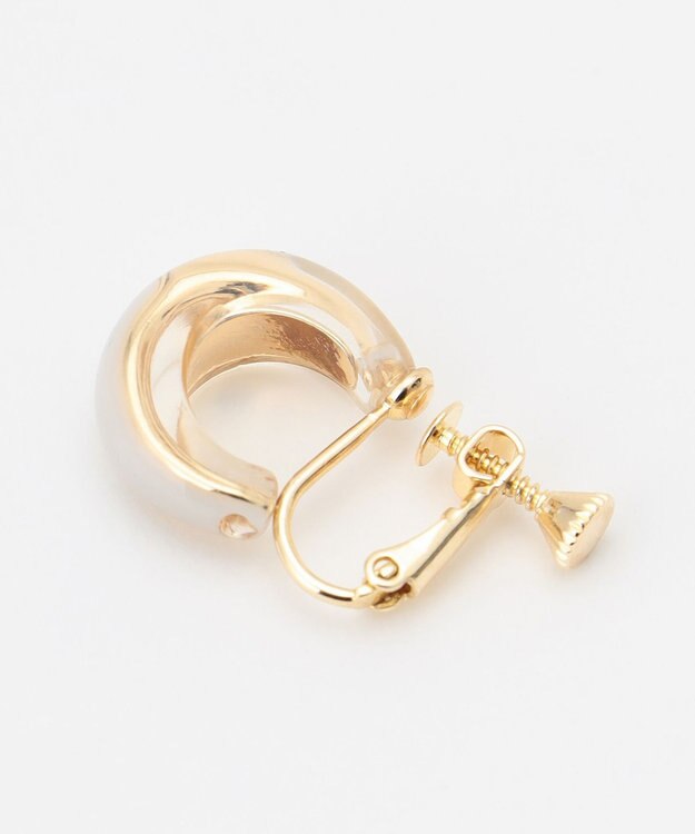 ANY SIS クリアカラーフープ イヤリング ライトゴールド