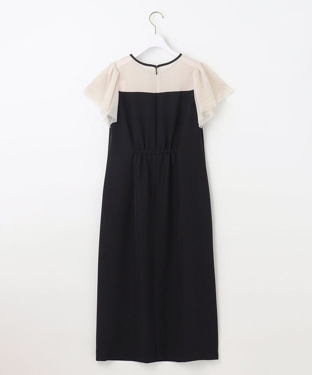 ANY SIS フリルスリーブペンシル ドレス ブラック