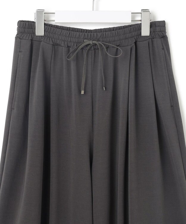 23区 【接触冷感/洗える】ツイストコットンプレーティング ワイド パンツ グレー系