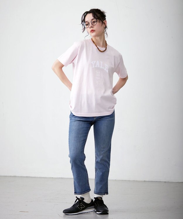 J.PRESS YORK STREET 【UNISEX】YALE × J.PRESS YORK STREET コラボTシャツ ピンク系