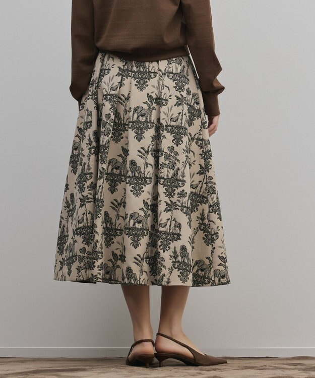 GRACE CONTINENTAL アニマルジャガードスカート ベージュ