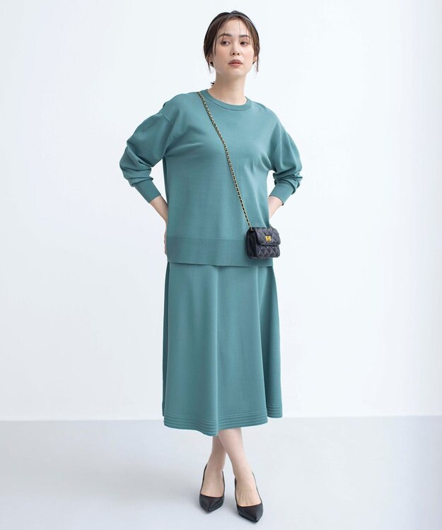 組曲 【WEB限定カラーあり】MINA バックリボンニットプルオーバー グリーン系