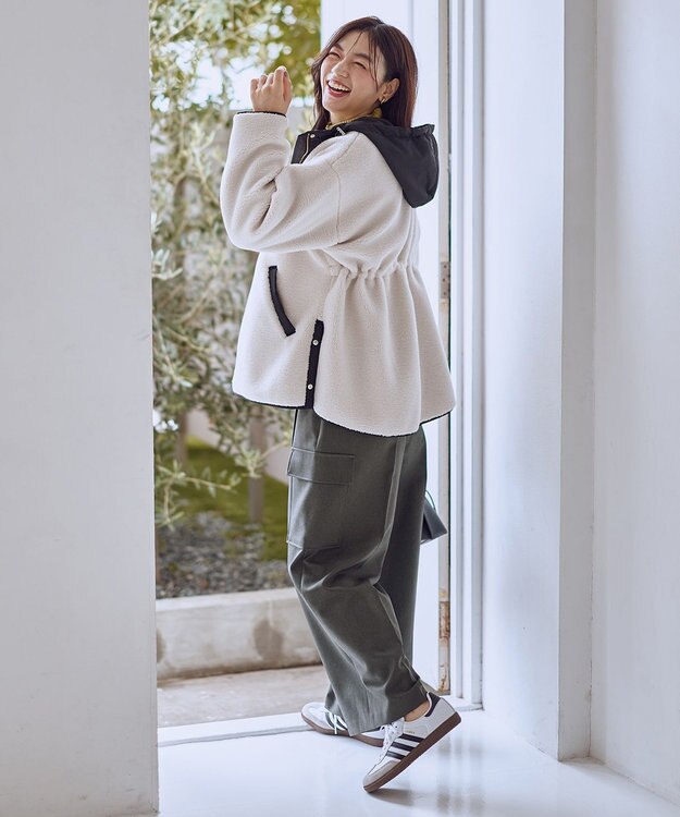 ANY 【LEE掲載】ボアコート エクリュ×ブラック