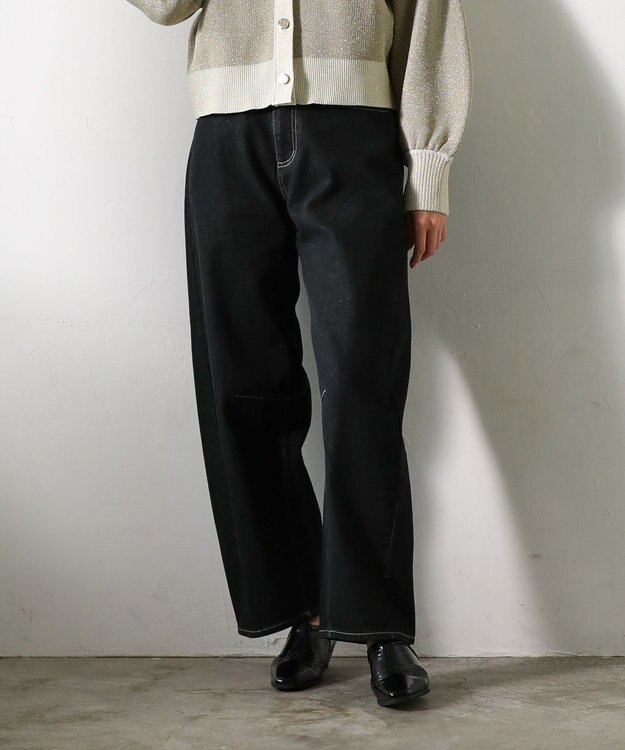 Green Parks ・ＥＬＥＮＣＡＲＥ　ＤＵＥ　デニムバレルレッグパン Black