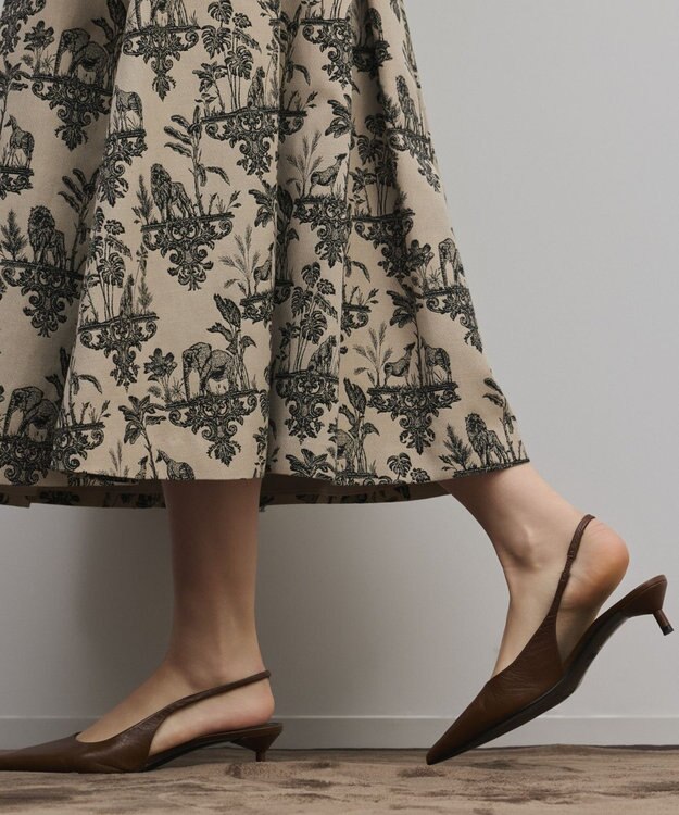 GRACE CONTINENTAL アニマルジャガードスカート ベージュ