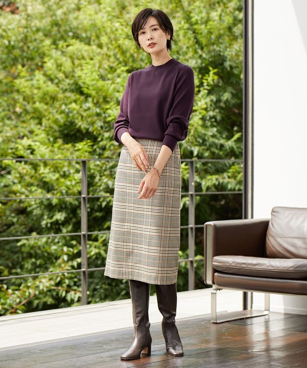 J.PRESS LADIES 【洗える】SECOND PRINCE モックネック ニット パープル系
