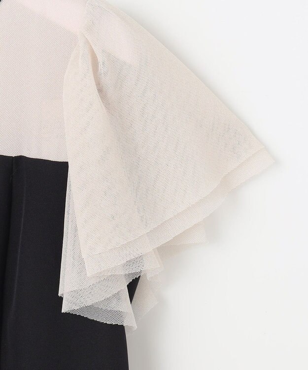 ANY SIS フリルスリーブペンシル ドレス ブラック