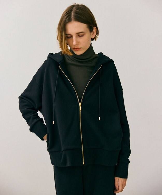 BEIGE， 【BEIGE,ecru/WEB限定・洗える】LOOP BACK / オーバサイズコットンパーカー Black