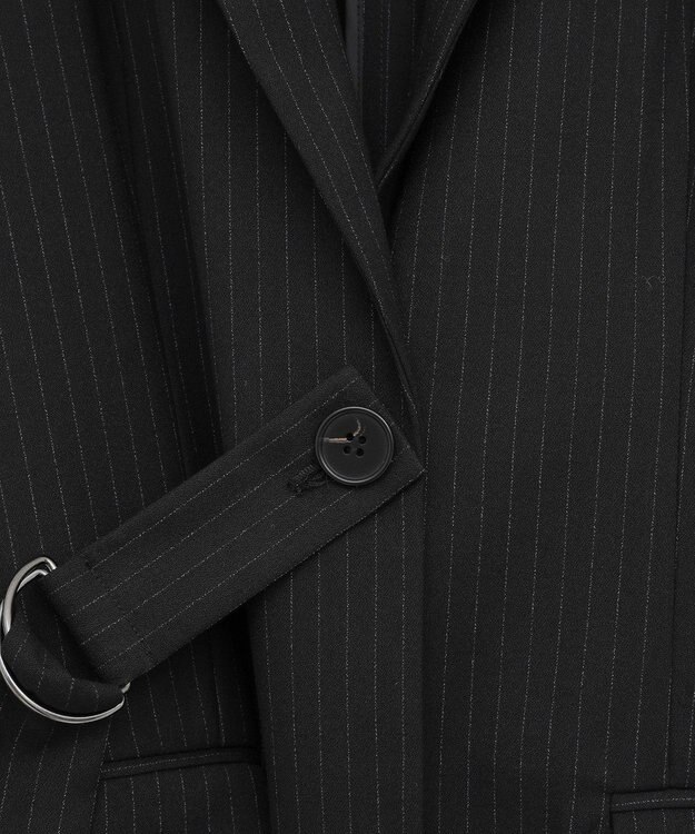 YECCA VECCA 2wayアシメデザインロングジャケット Stripe