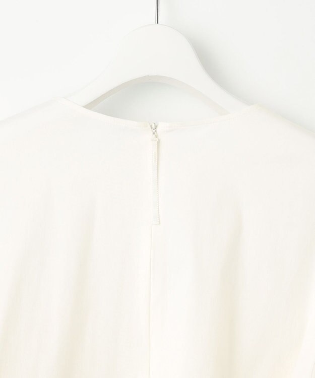 自由区 L 【洗える】タイプライターデザイン ブラウス アイボリー系