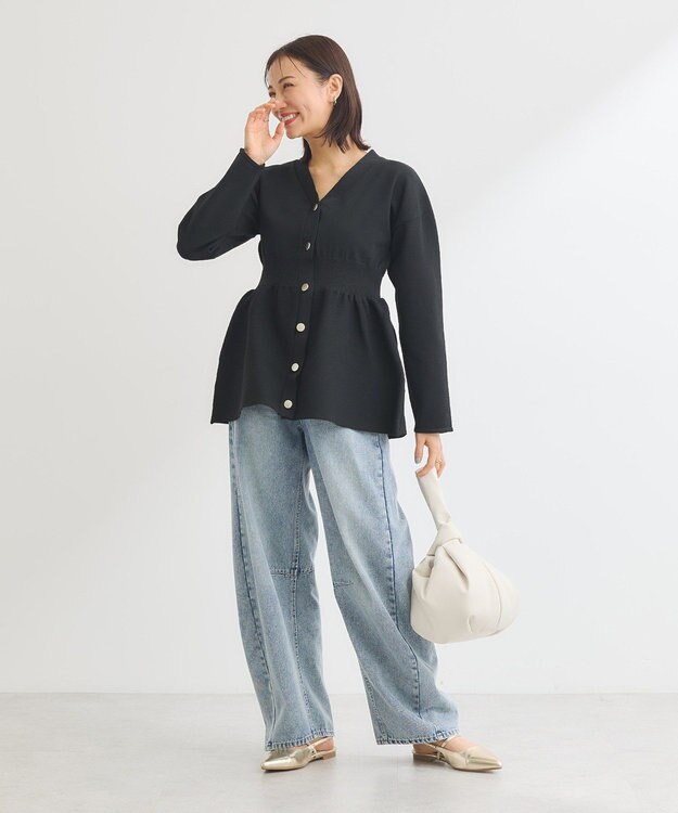 Green Parks ・ＥＬＥＮＣＡＲＥ　ＤＵＥ　デニムバレルレッグパン Black