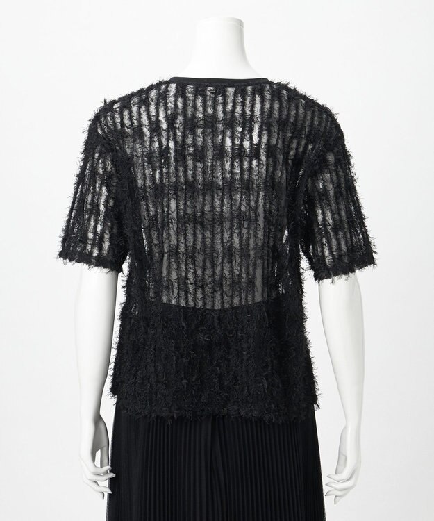 23区 【GOLD LABEL】フェザーチュール Tシャツ ブラック