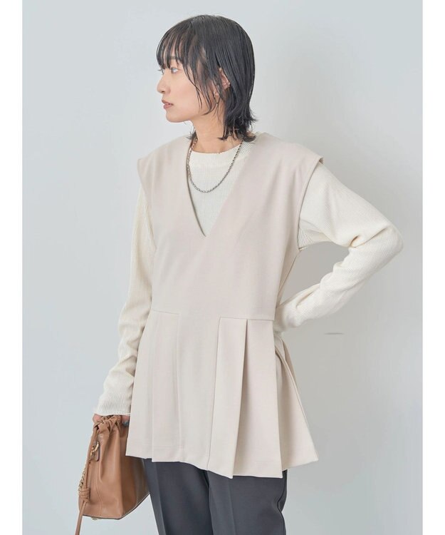 Green Parks ・Ｐｅｔｉｔ　Ｆｌｅｕｒ　サイドプリーツベスト Ivory