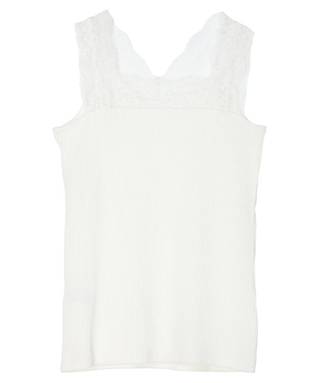 Green Parks レースタンクトップ Off White