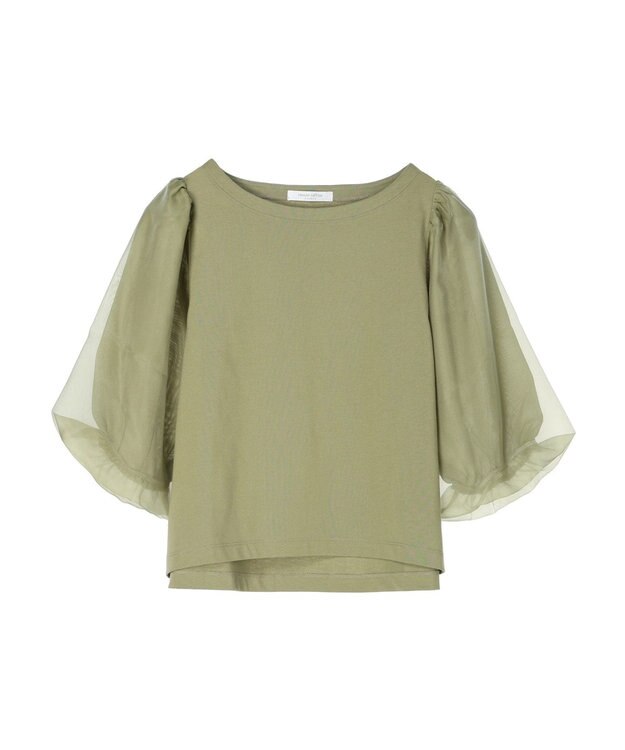 Green Parks オーガンジードッキングプルオーバー Light Green