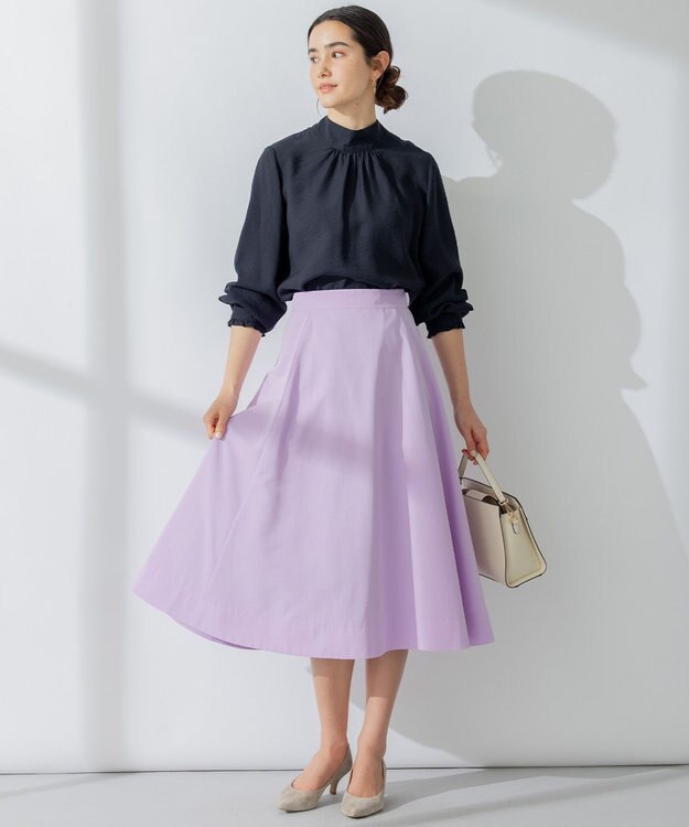 組曲 【5色展開・後ろゴム仕様】カラータフタ スカート パープル系